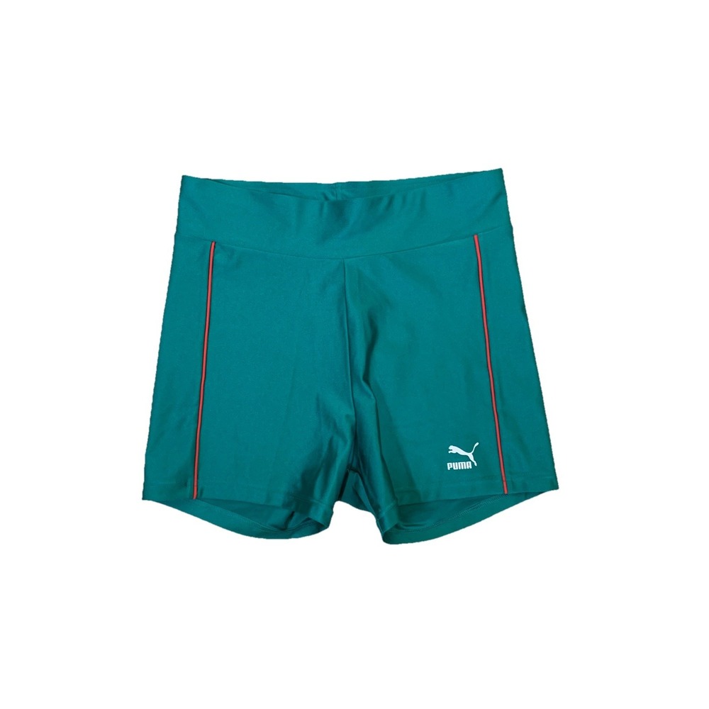 Puma Select Green High Rise Biker Shorts Athletic Activewear Medium‎